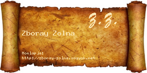 Zboray Zolna névjegykártya